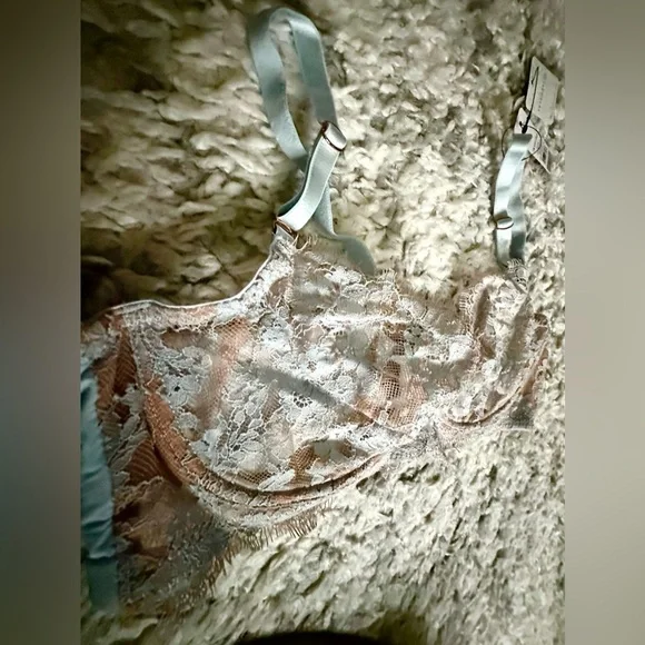 ‼️RARE‼️🎸Skarlett Blue x Intimately🎸🔥NWT🔥Entice Balconette Bra in Mist—36D